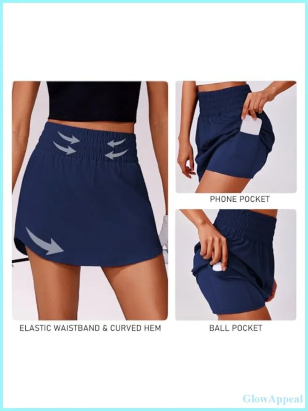 Women's Golf Skort High Waisted with Pockets, Tummy Control Built-in Shorts